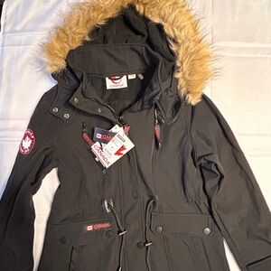 Canada Weather Gear Women's Black Ski Jacket with Fur Hood